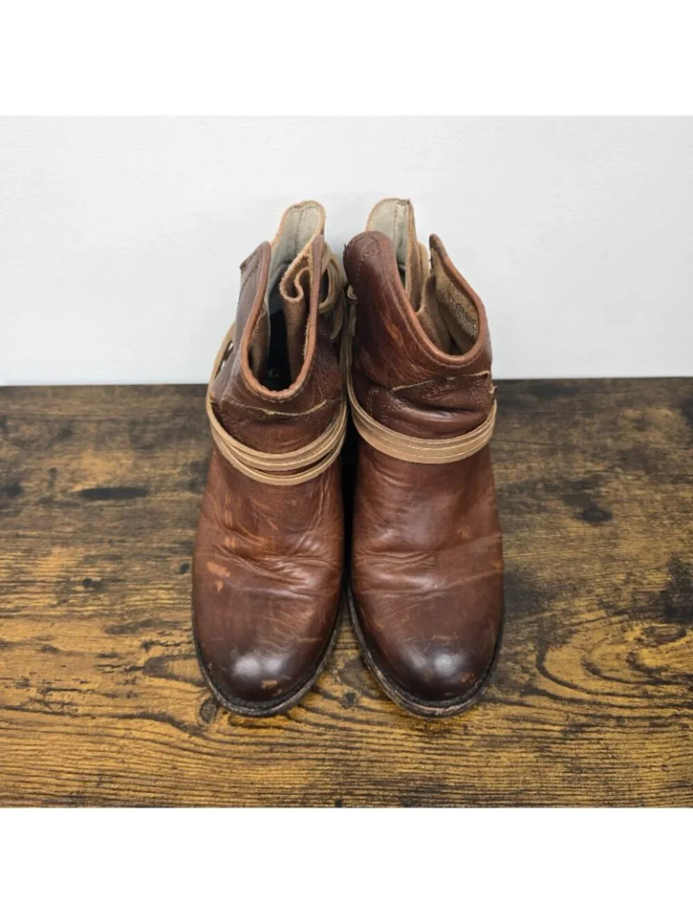 Freebird by Steven Casey Ankle Boots Women's Size 9 Brown Cognac Leather